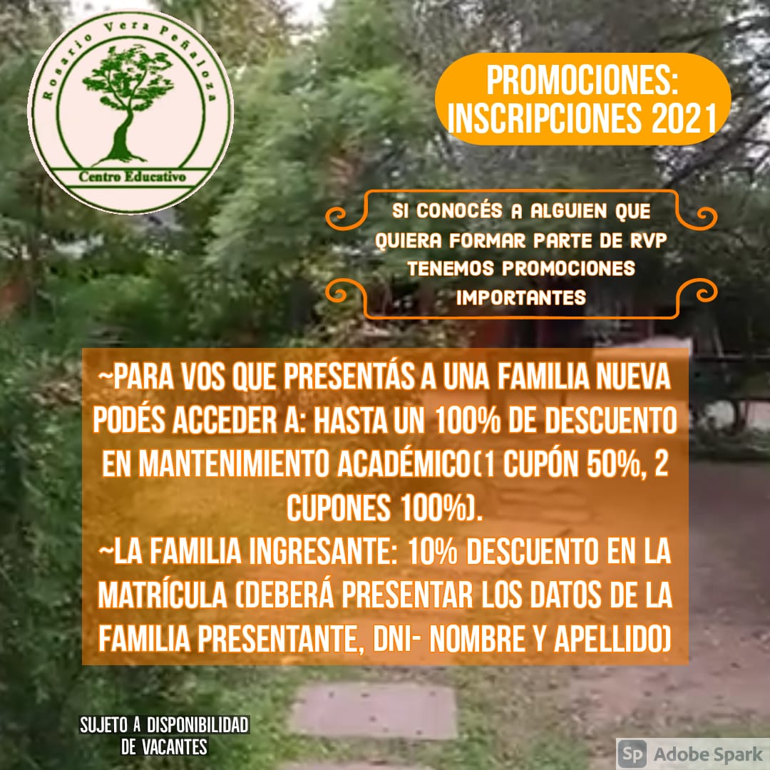 Promociones inscripciones 2021